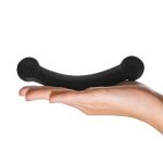 Gläs - Double Bull Black Glazen Dildo hand