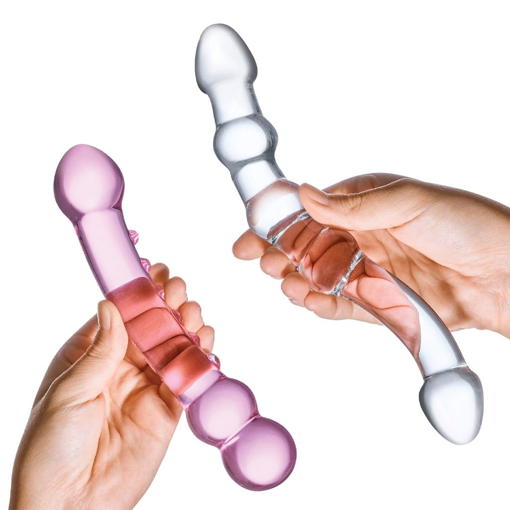 Gläs - Double Bull Black Glazen Dildo gebruik