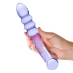 Gläs - Purple Rain Ribbed Glazen Dildo gebruik