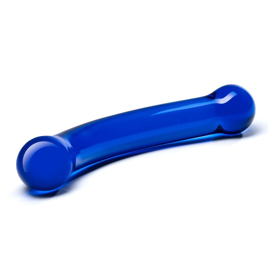 Gläs - Curved G-spot Dildo Blauw gebruik