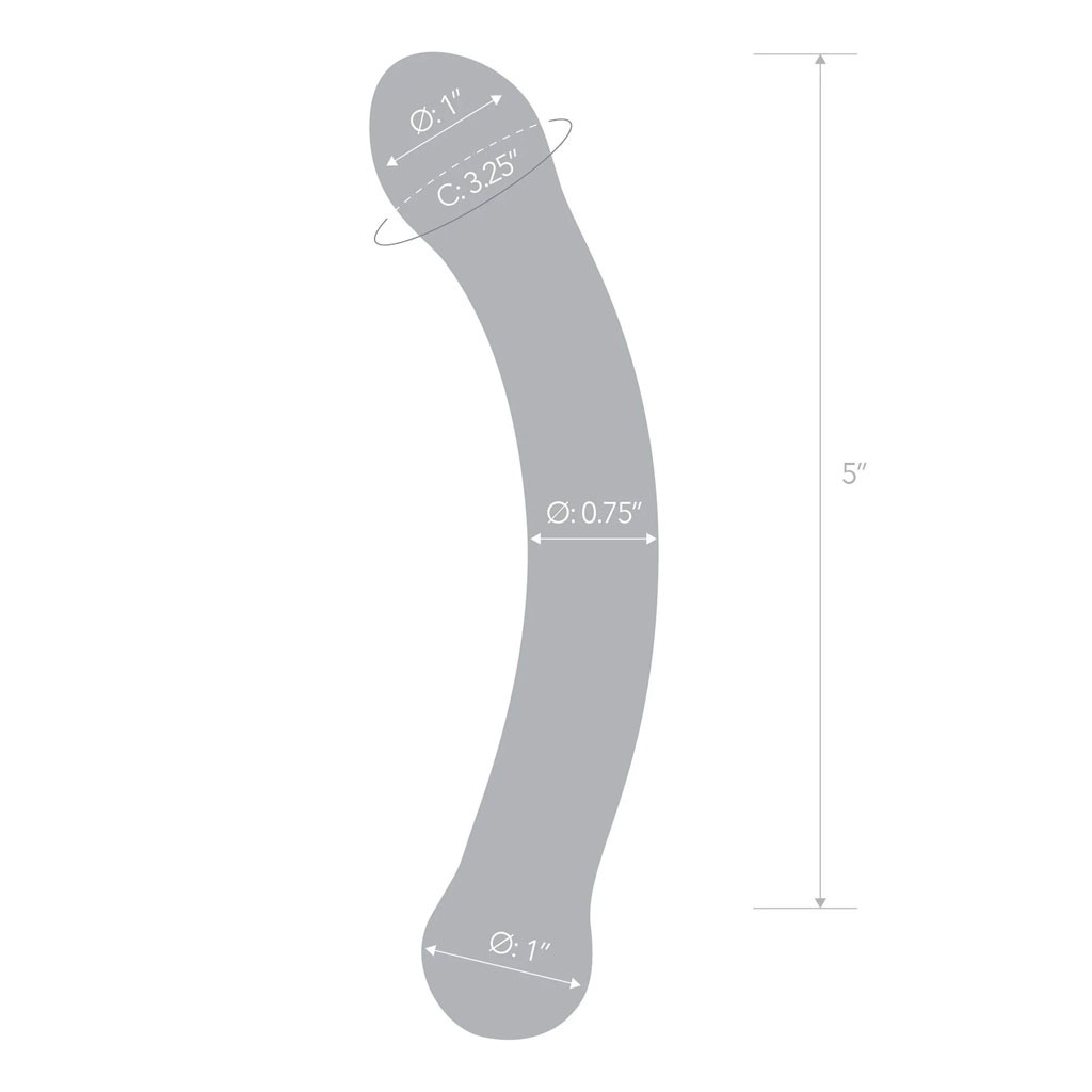 Gläs - Curved G-spot Dildo Blauw afmeting