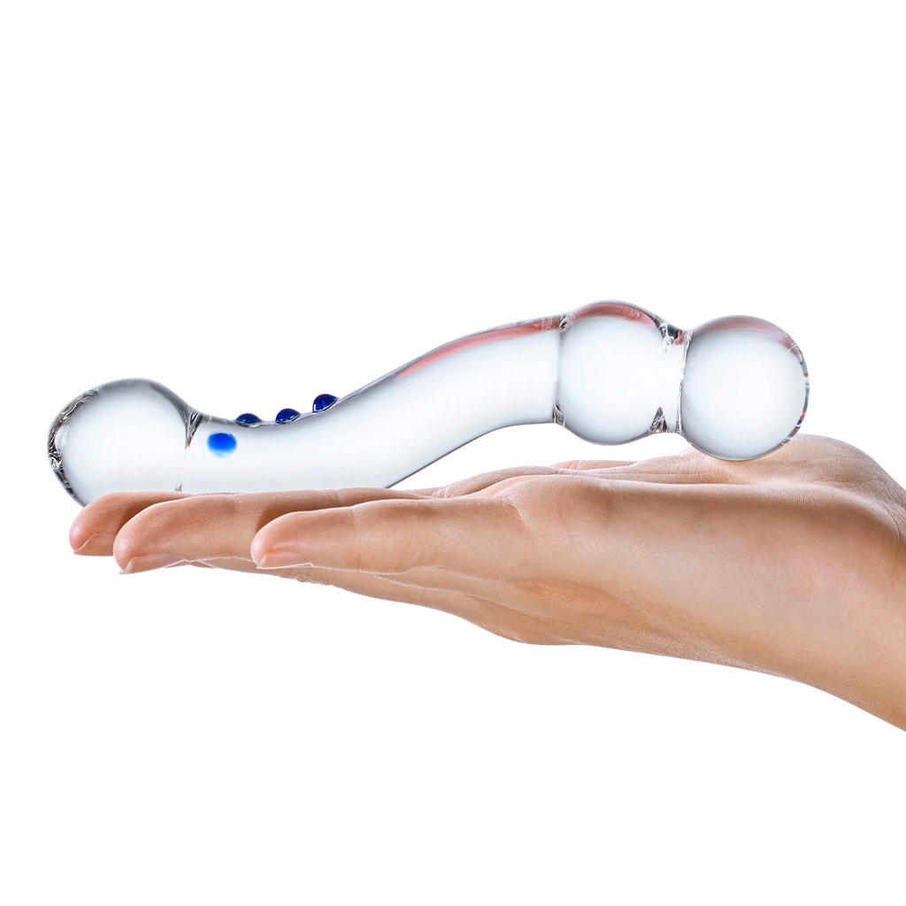 Gläs - Glazen Dildo Curved G-Spot hand