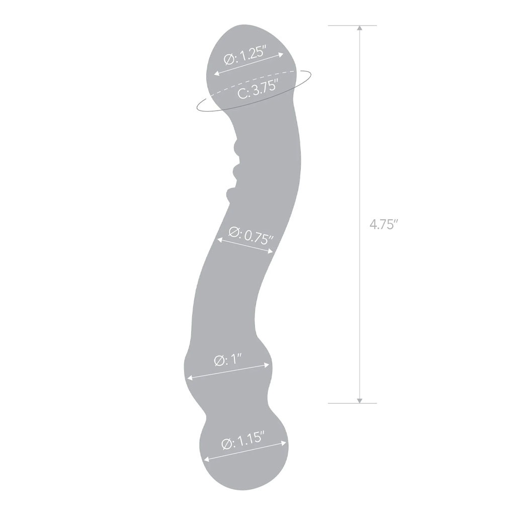 Gläs - Glazen Dildo Curved G-Spot afmeting