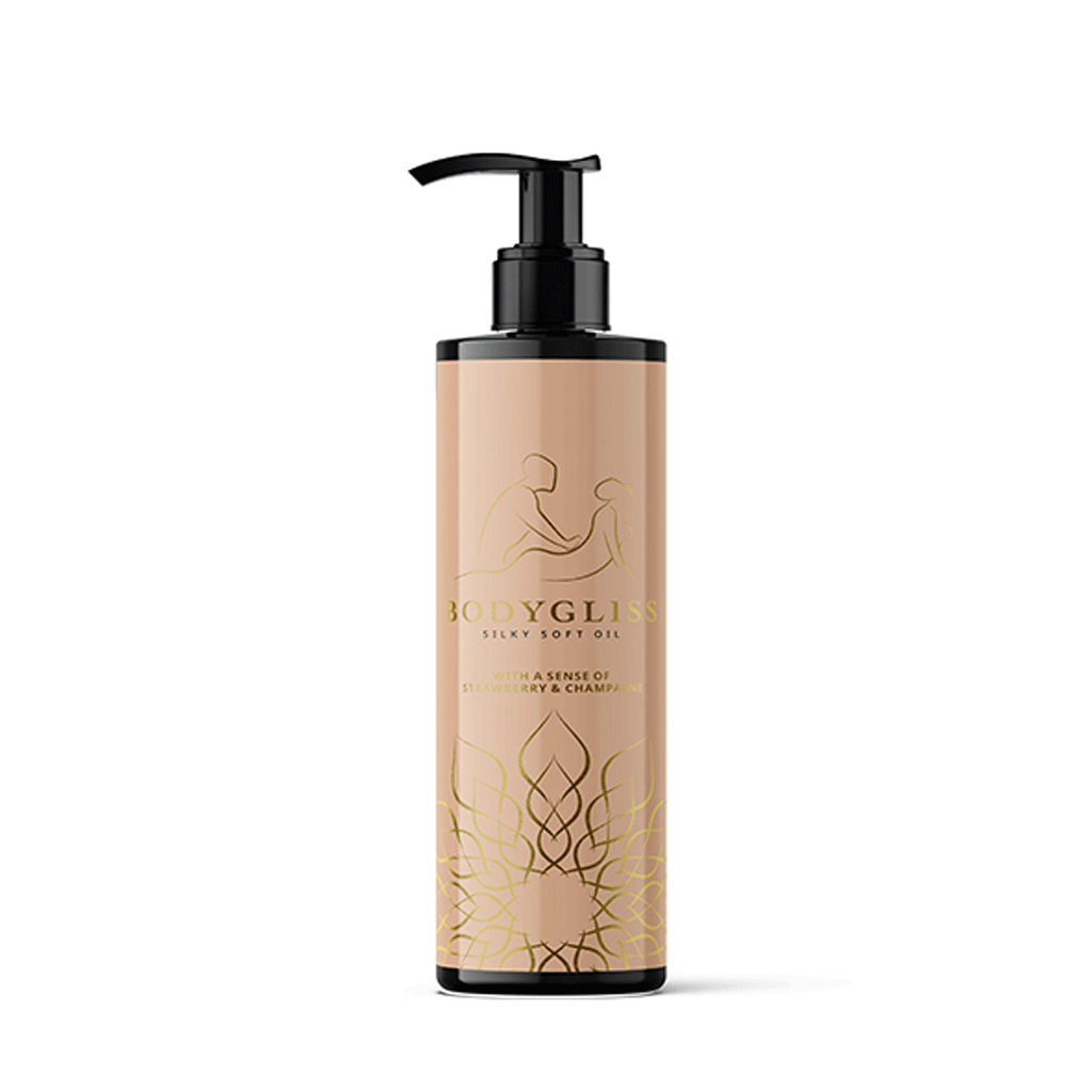 BodyGliss - Massage Olie & Glijmiddel - Strawberry & Champagne 150ml voorkant