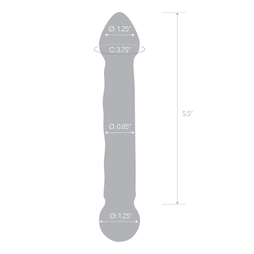 Gläs - Full Tip Textured Dildo afmeting