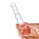 Gläs - Curved Glass Beaded Dildo hand