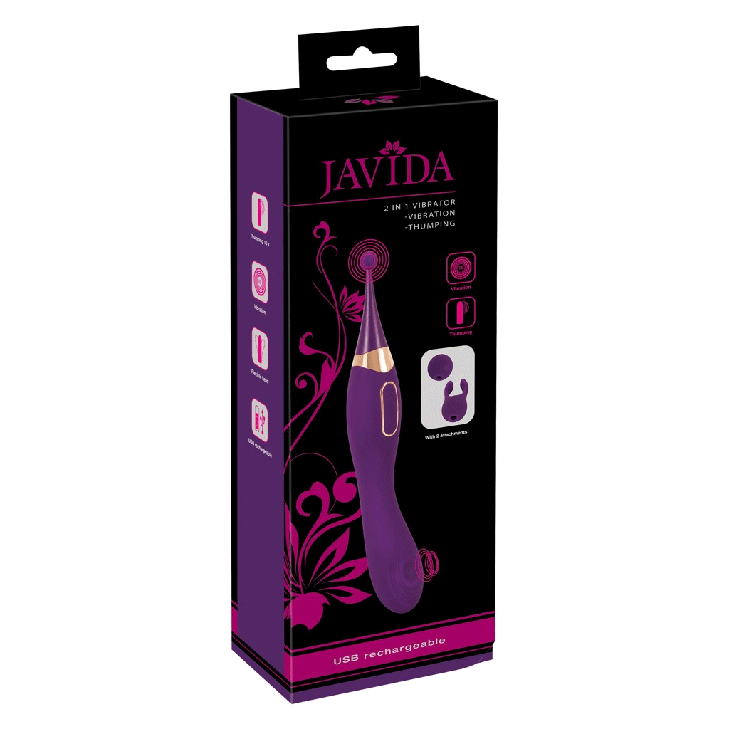 Javida Pin-Point 2 in 1 Vibrator - Miss Steel - Discreet verzonden