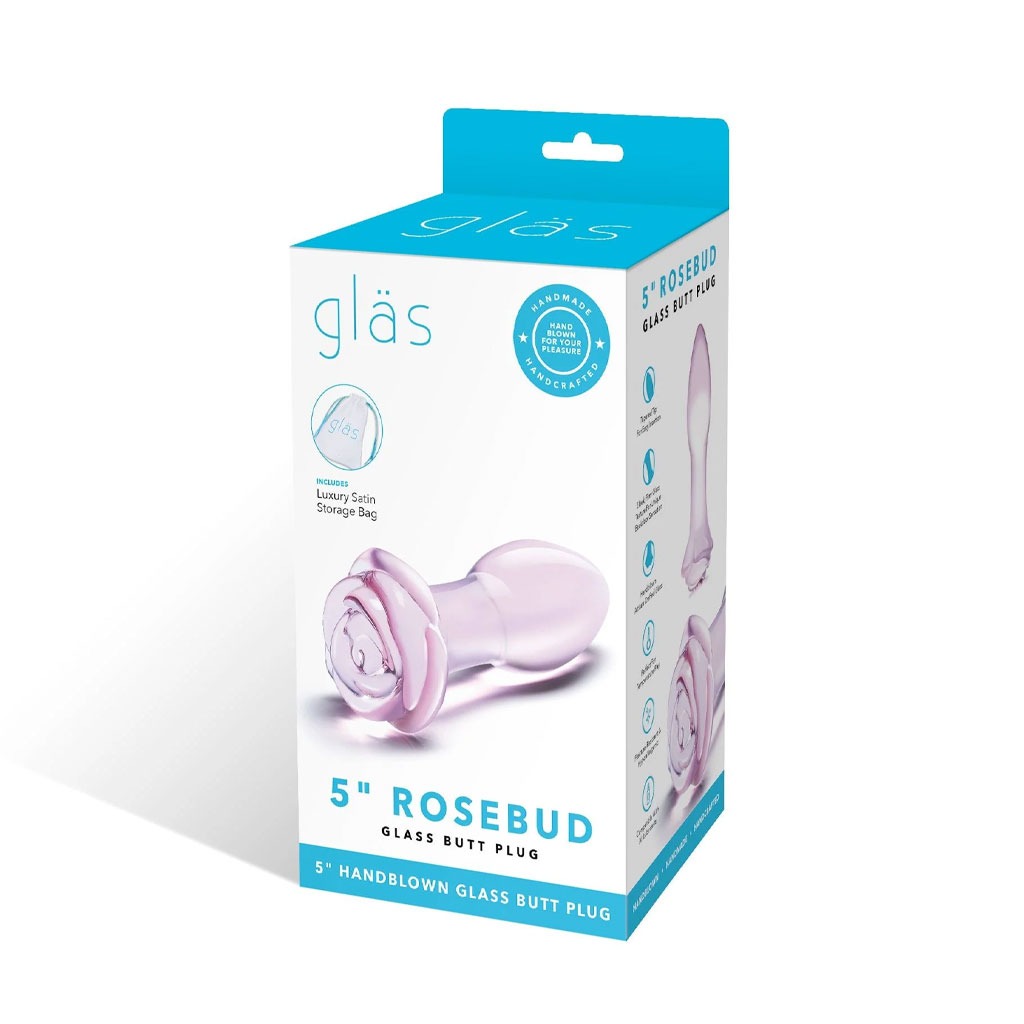 Gläs - Rosebud Glazen Buttplug verpakking