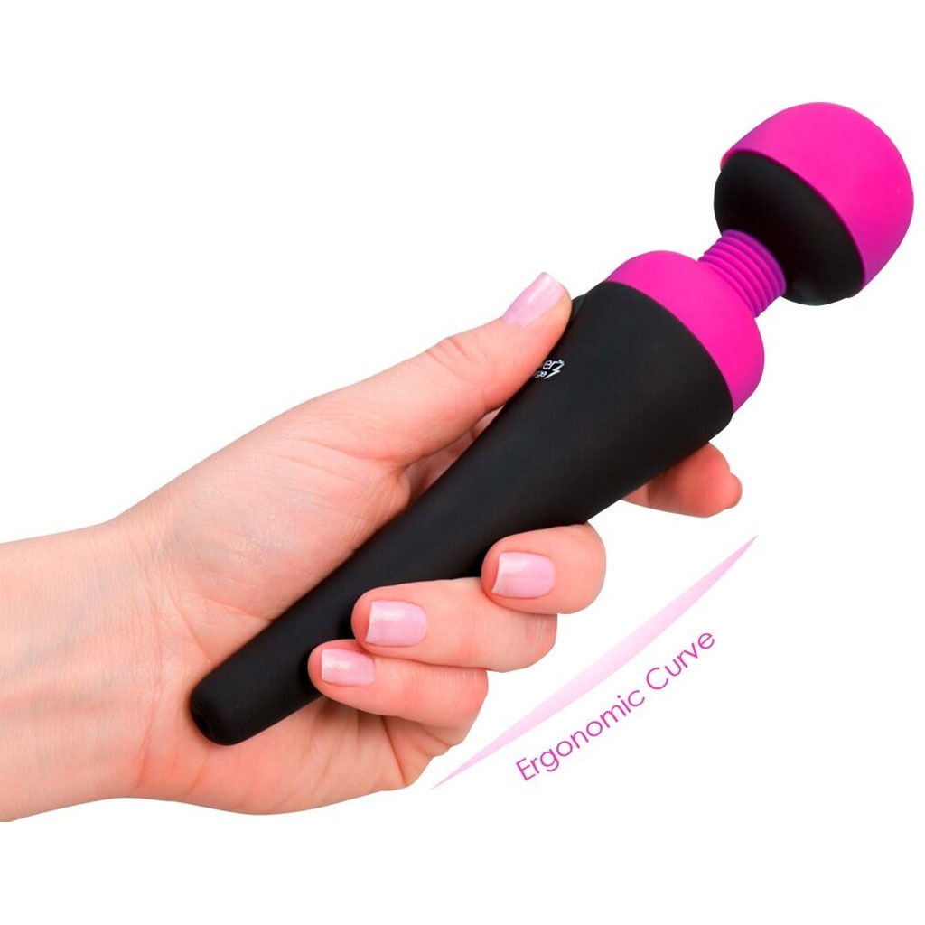 Palm Power - Recharge Wand Massager Roze/Zwart hand