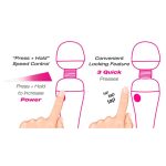 Palm Power - Recharge Wand Massager Roze/Zwart info