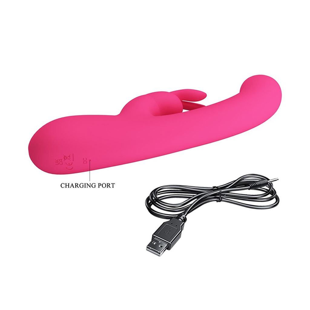 Pretty Love - Lamar Rabbit Vibrator met Digitaal Led Display - Roze laden