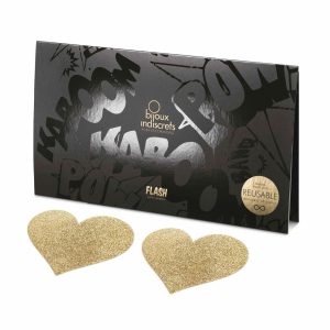 Bijoux Indiscrets - Flash Heart Tepelstickers Goud