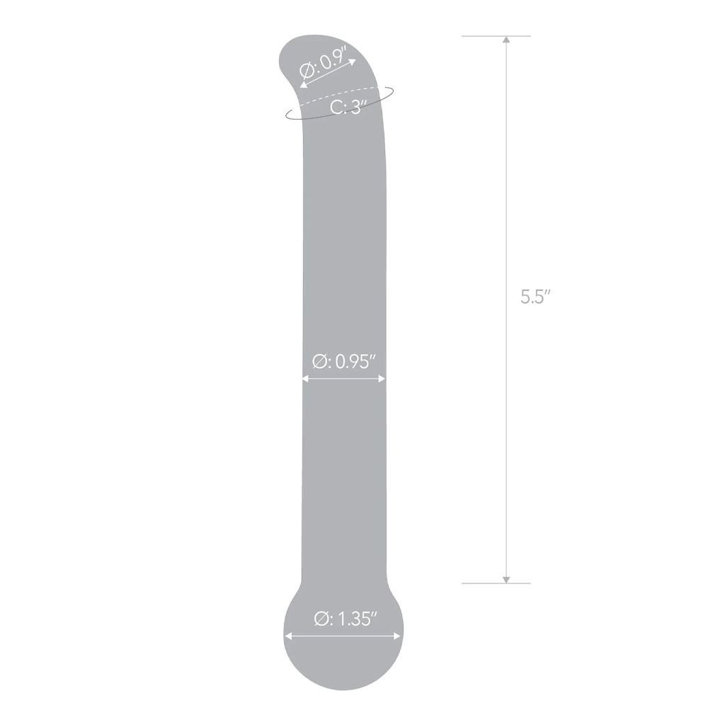 Gläs - G-Spot Tickler Glazen Dildo Paars afmeting