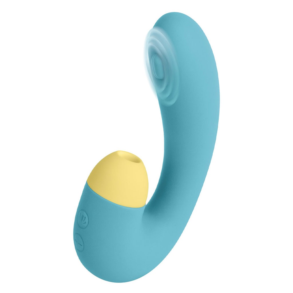 S Pleasures - Blizzard Suction Dual Massager - Turquoise gebruik