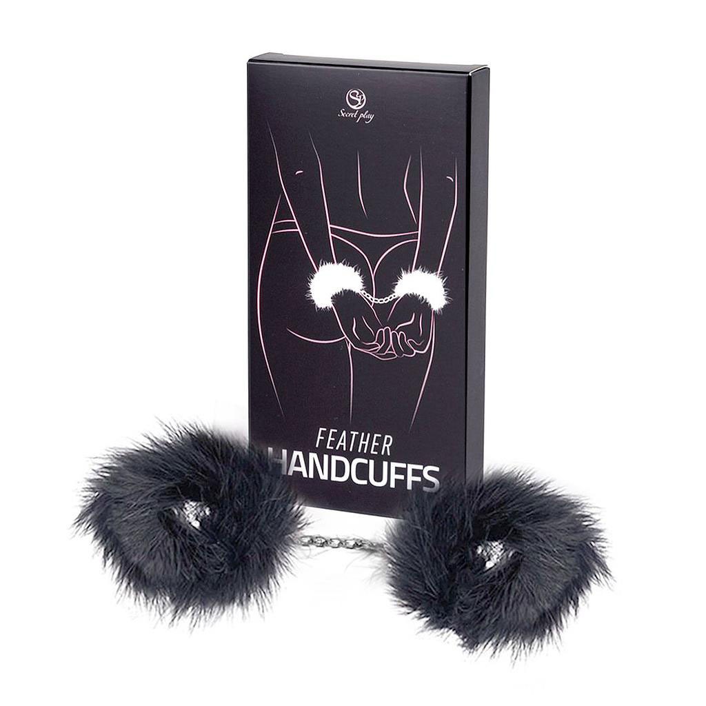 Secret Play – Feather Handcuffs Zwart