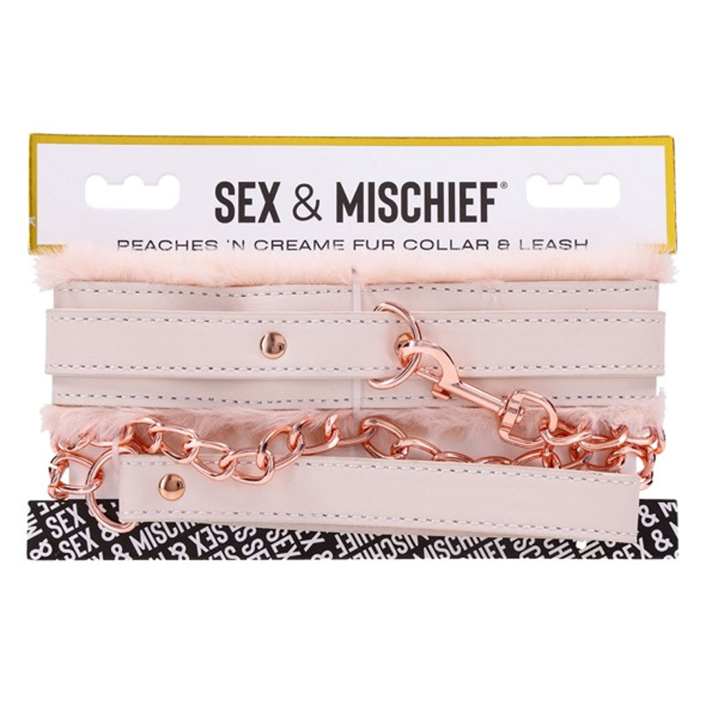 Sex & Mischief - Peaches ‘n CreaMe Halsband met Riem verpakking