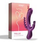 HoneyPlayBox - Trilux Kinky Finger Rabbit Vibrator met Anaalkralen - Paars verpakking