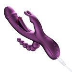 HoneyPlayBox - Trilux Kinky Finger Rabbit Vibrator met Anaalkralen - Paars laden