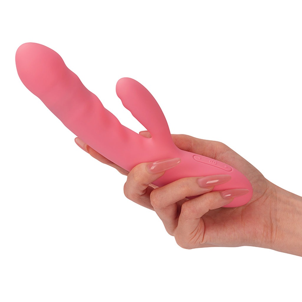 Svakom - Avery Stotende Rabbit Vibrator Roze hand