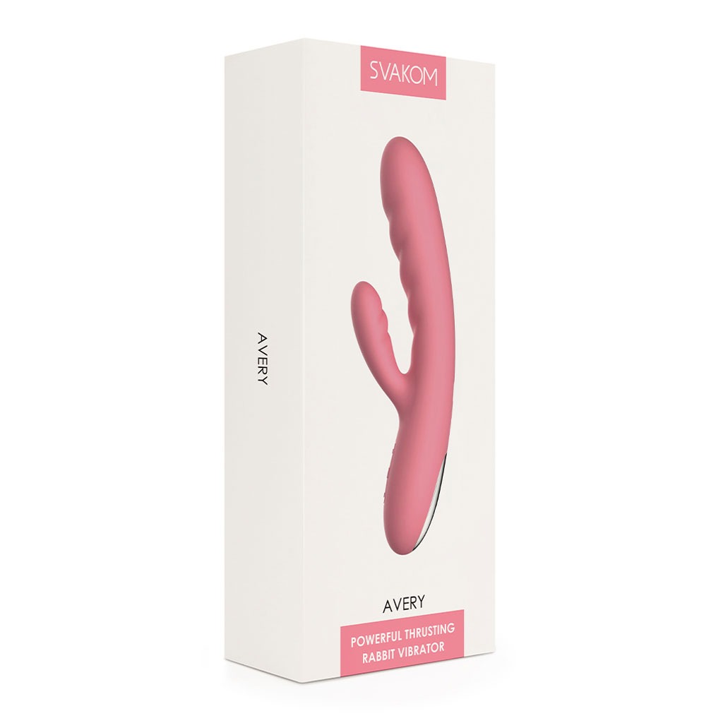 Svakom - Avery Stotende Rabbit Vibrator Roze doosje