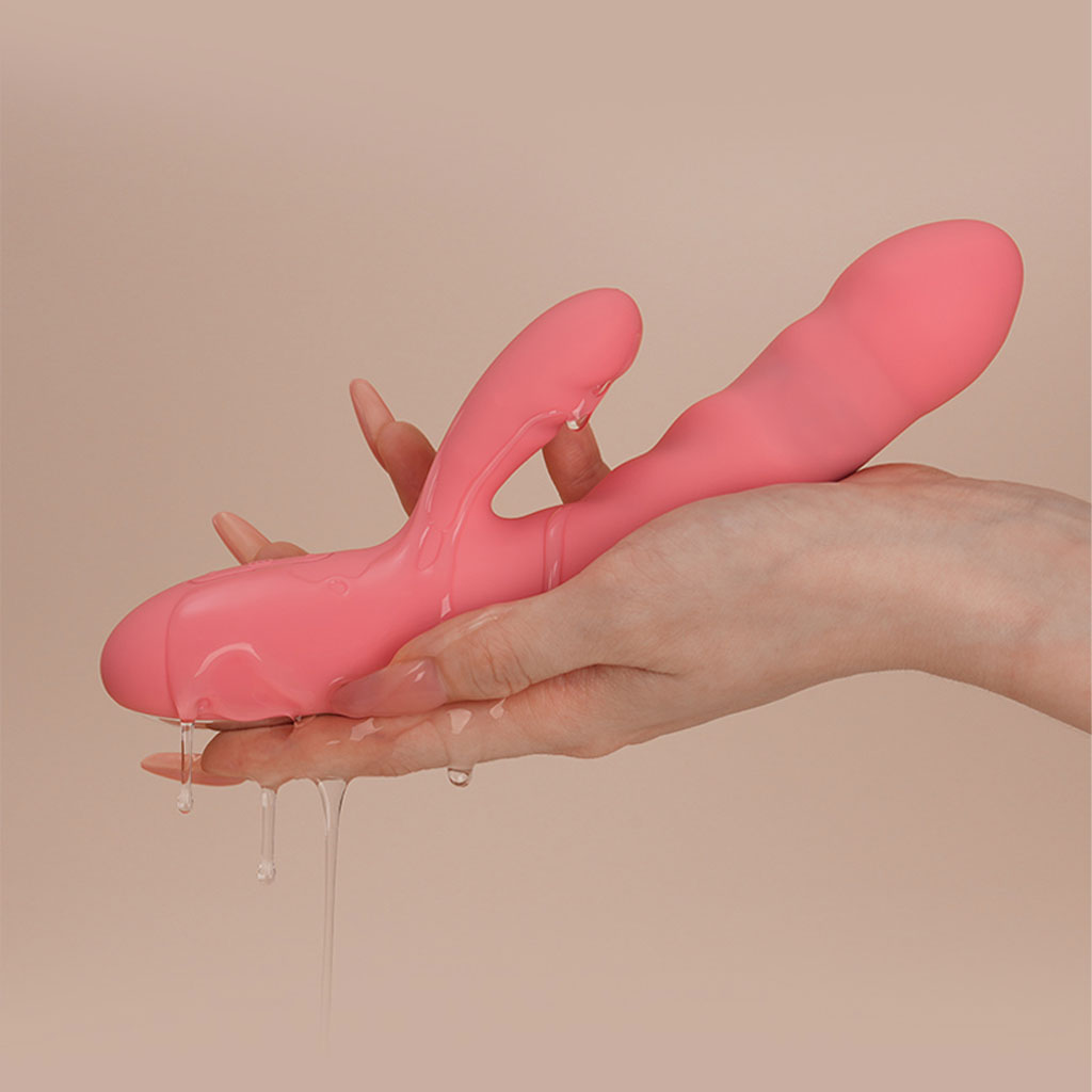 Svakom - Avery Stotende Rabbit Vibrator Roze glijmiddel