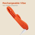 HoneyPlayBox - Terri Kinky Finger Tapping Rabbit Vibrator met App - Oranje opladen