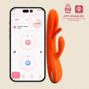 HoneyPlayBox - Terri Kinky Finger Tapping Rabbit Vibrator met App - Oranje