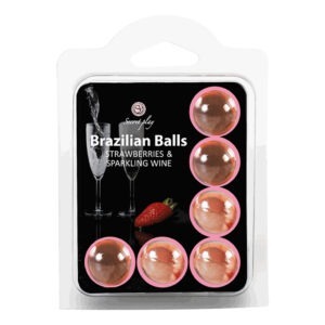 Secret Play - Brazilian Balls Strawberry & Sparkling Wine - 6 Stuks